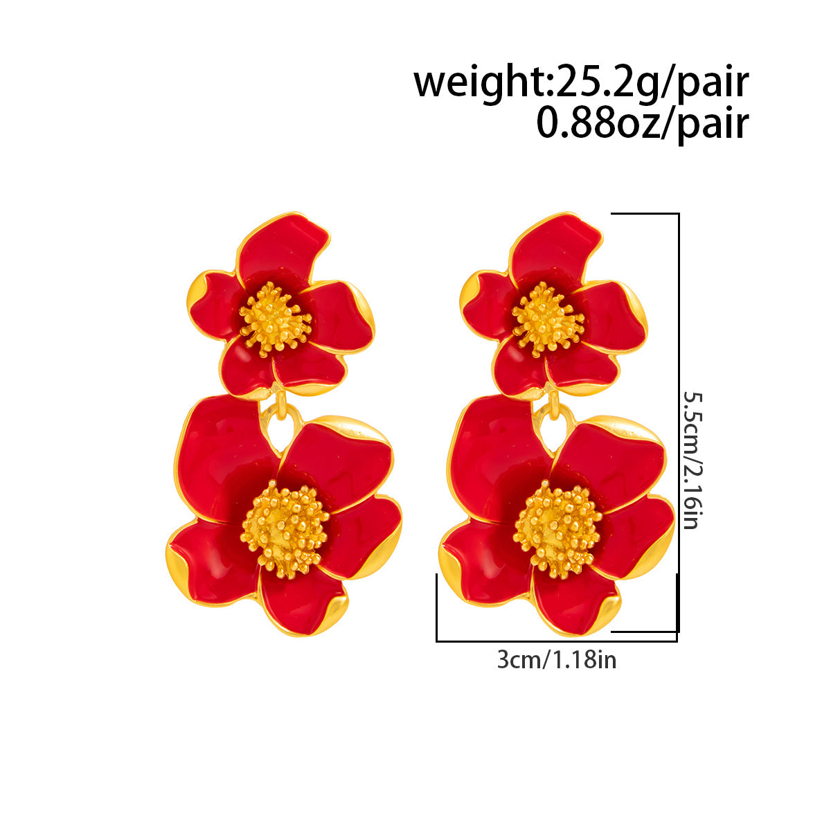 Planderful Vienna Verve 3D Metal Flower Stud Earrings For Women Premium Retro Statement Jewelry