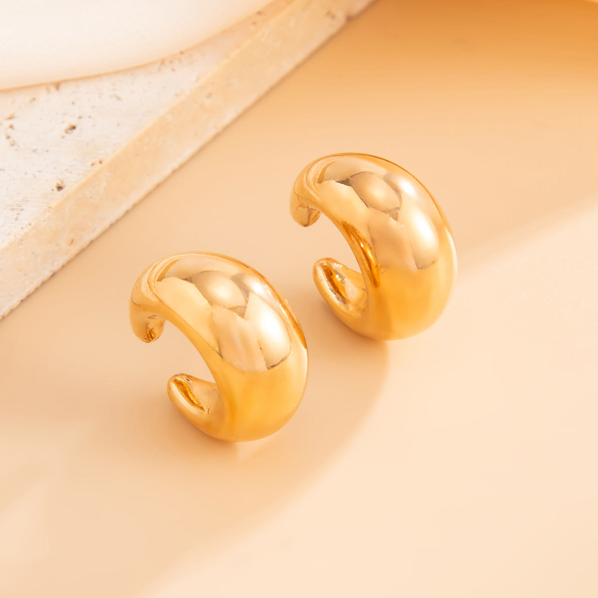 Planderful Vienna Verve C Shaped Ear Clips Statement Smooth Opening Versatile Stackable For Modern Women