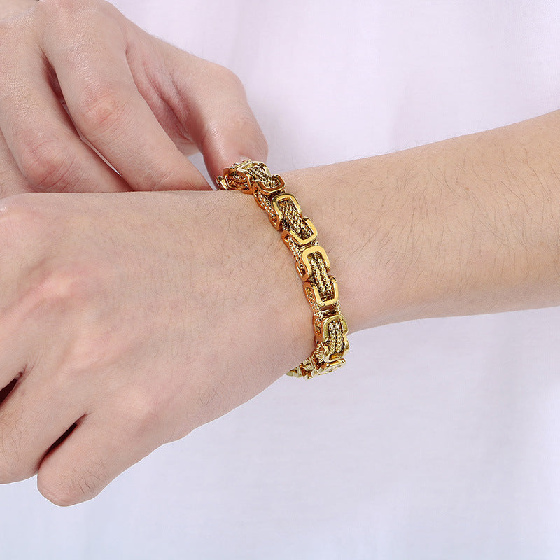 Planderful Hip Hop Personalized Mens Steel Bracelet