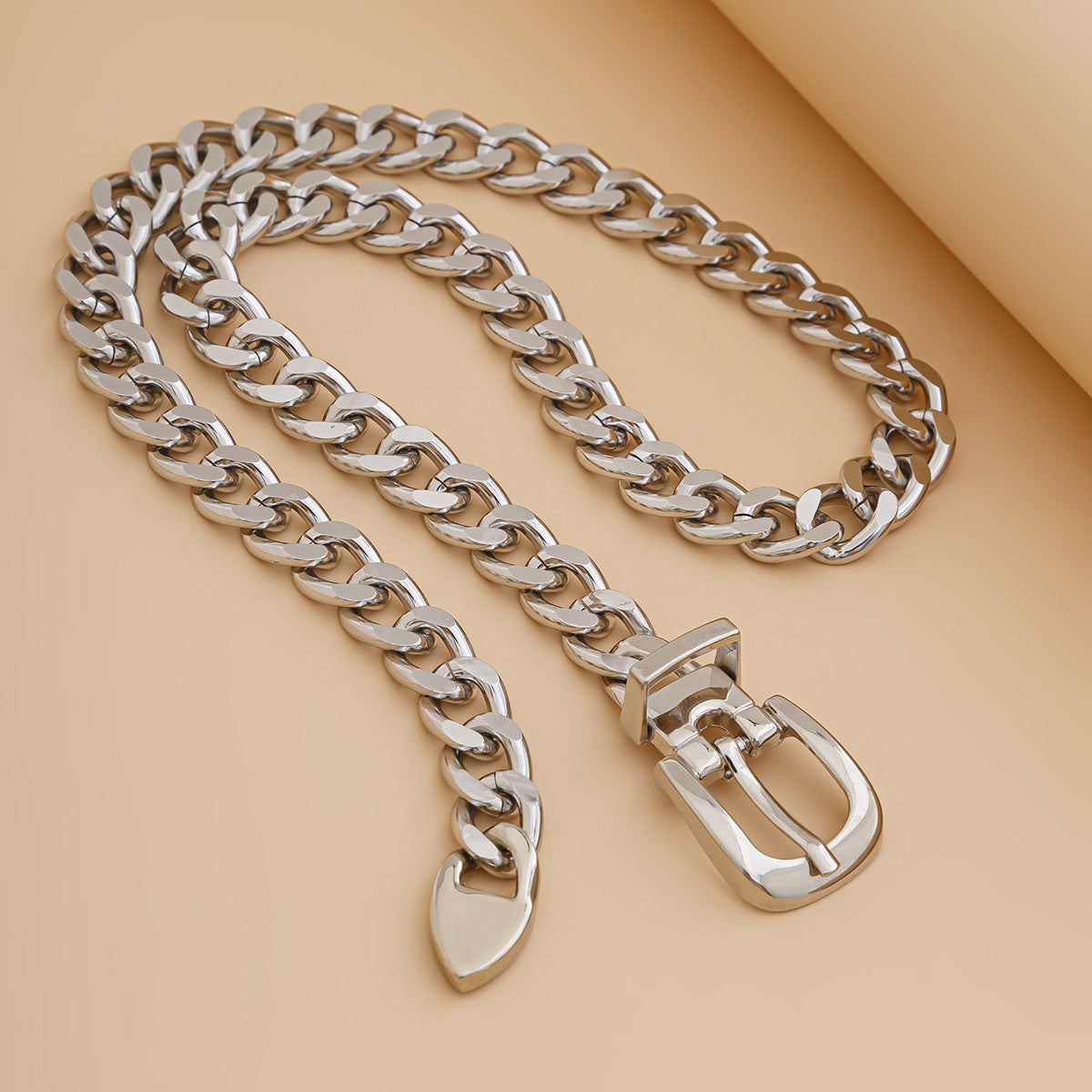 Punk Buckle Chain Statement Necklace