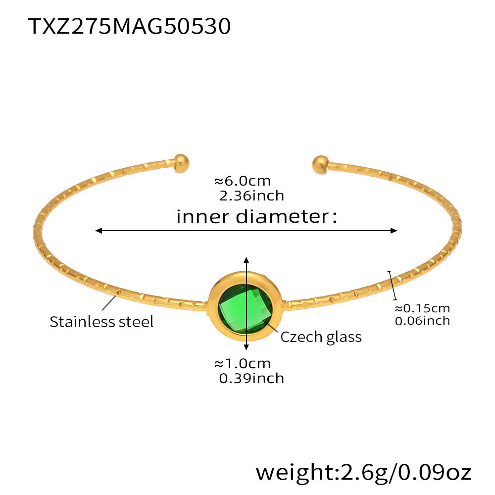 Planderful Round Cut Czech Glass Bracelet Fine Luxury Women