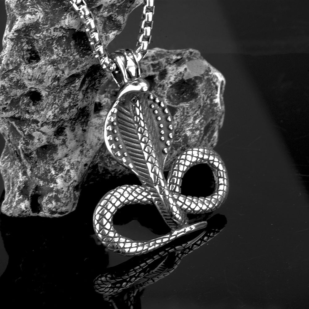 European And American Jewelry Stainless Steel Men's Rattlesnake Pendant Necklace