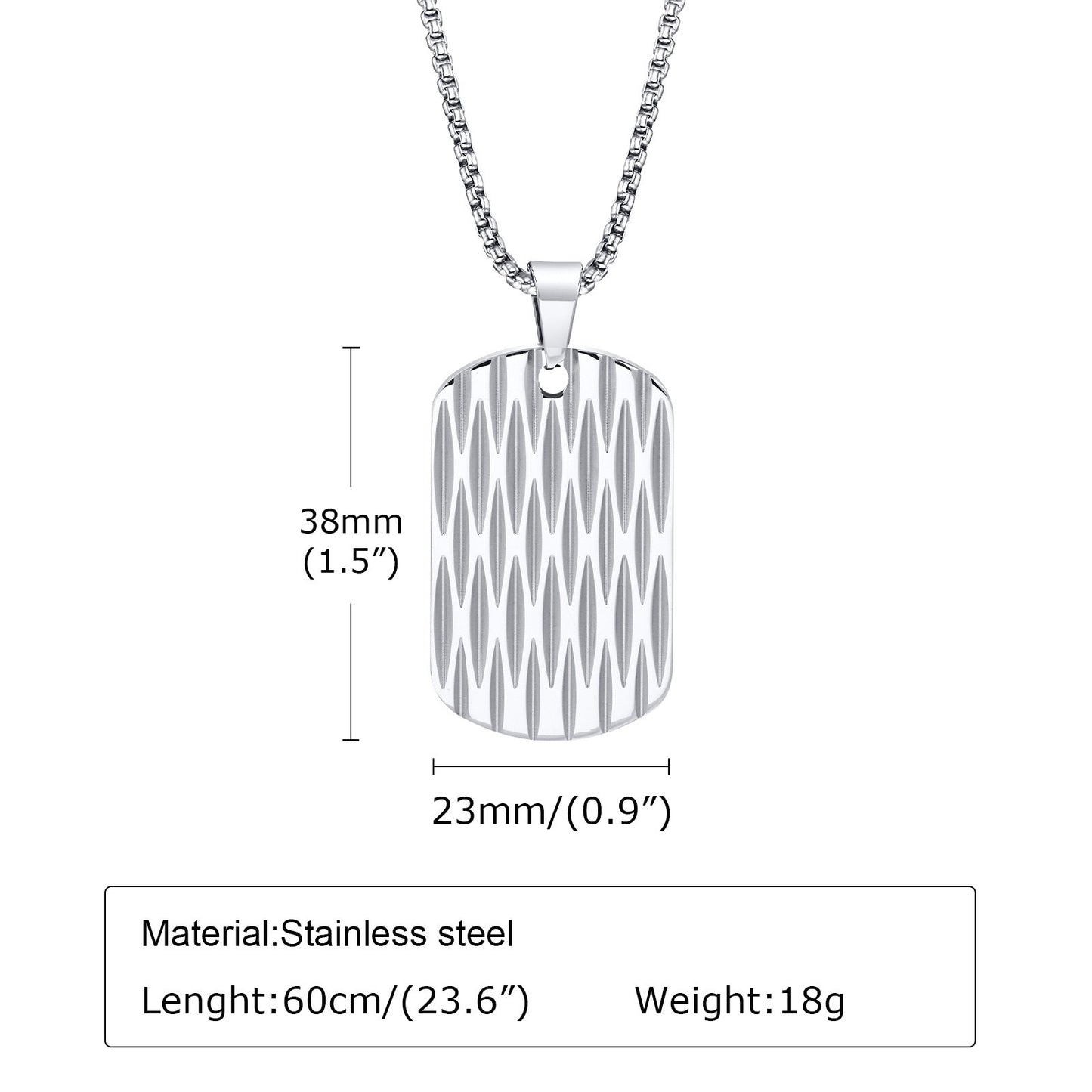 Planderful Trendy Everyday Genie Stainless Steel Ripple Pendant Necklace Geometric Unisex Jewelry