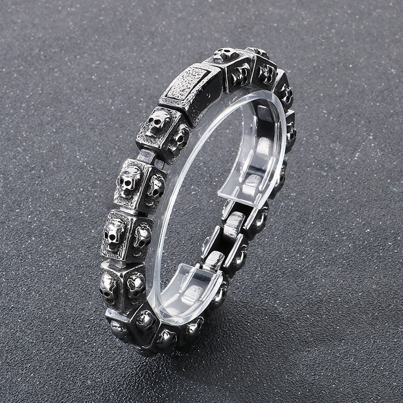 Planderful Skull Bracelet Titanium Steel For Men Retro