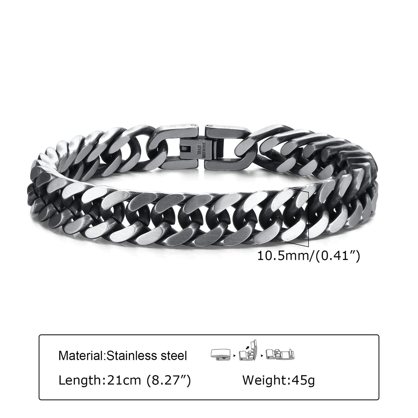 European And American Stainless Steel Men's Thick Bracelet