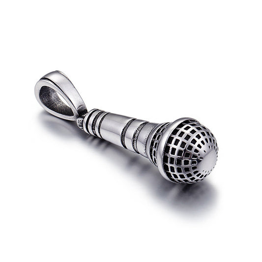 Hip-Hop Style Titanium Steel Microphone Pendant for Men