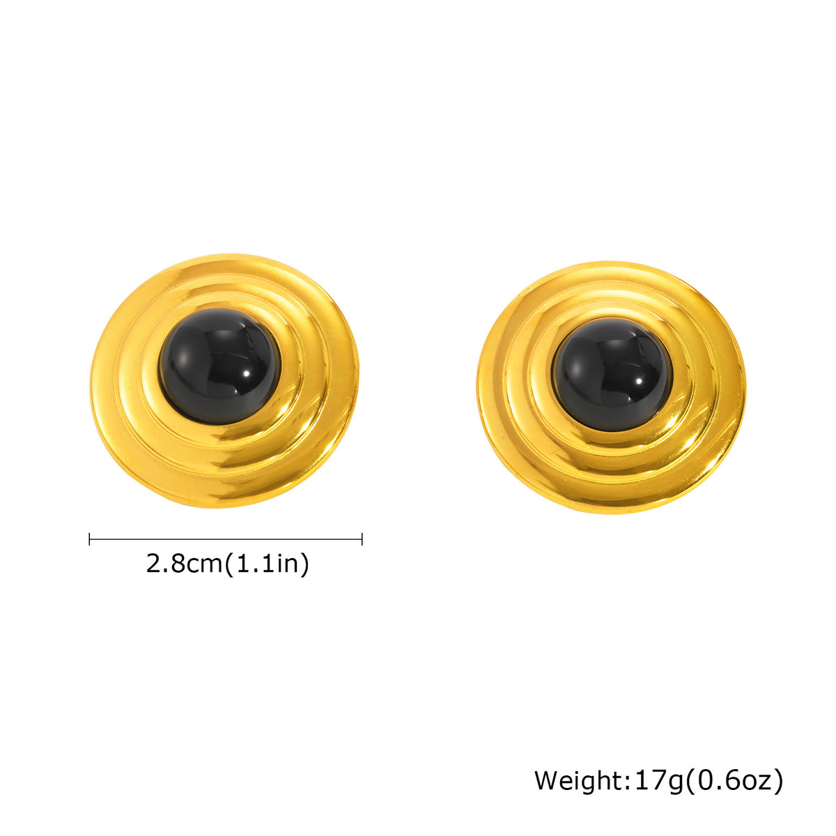 Stainless Steel Vintage Black Earrings