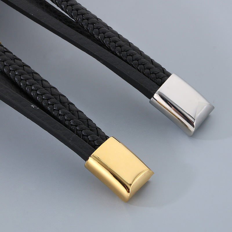 Planderful Magnetic Buckle Men's Bracelet Volcanic Stone