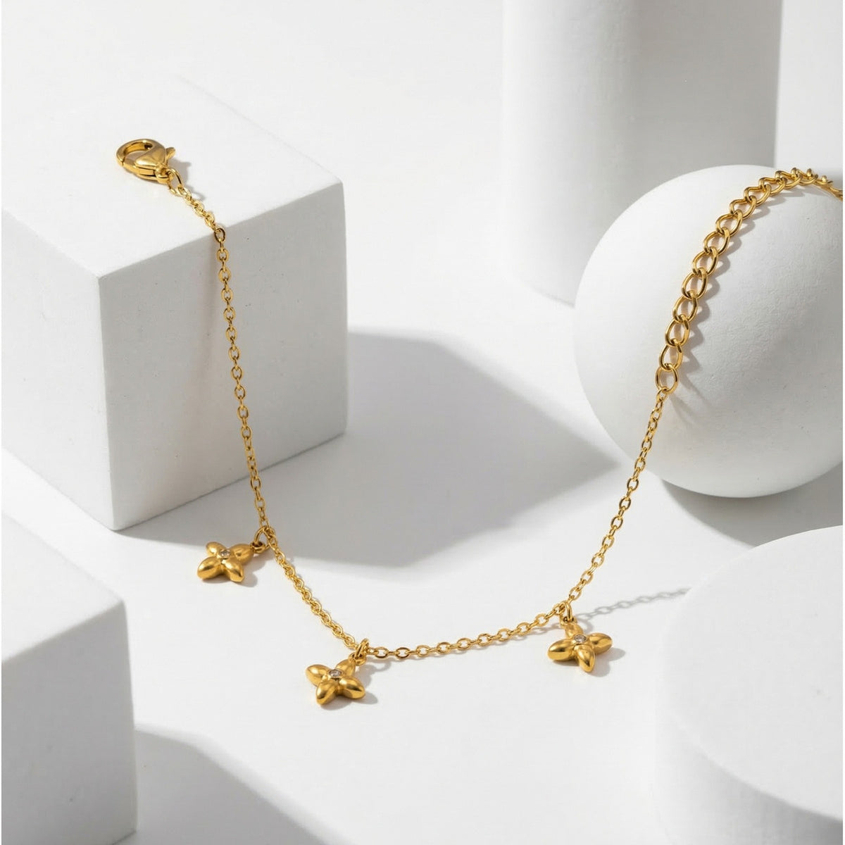Flower Zircon Stainless Steel Bracelet