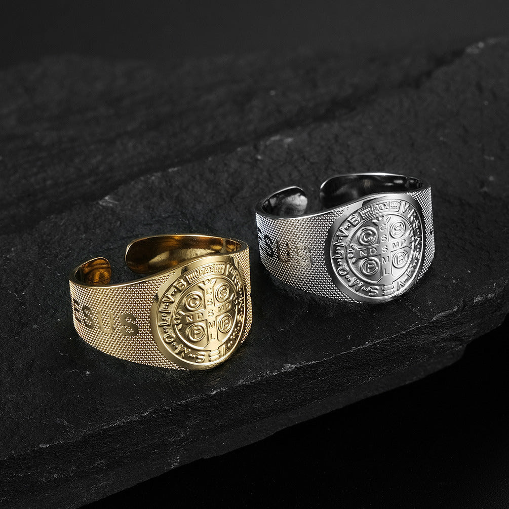 Planderful Adjustable Titanium Steel Ring Unisex Gothic Exorcist Style Everyday Genie Collection