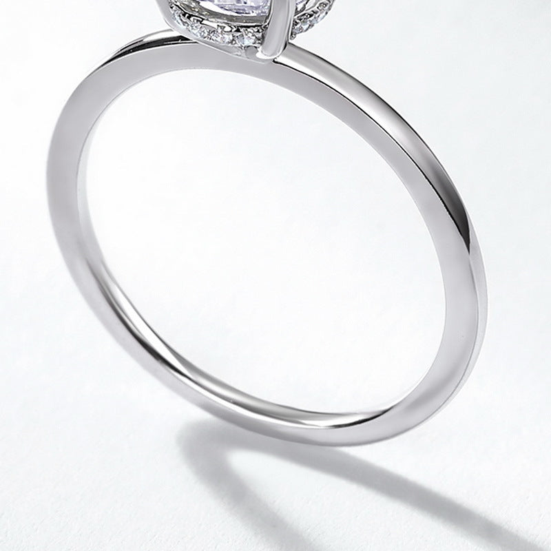 Planderful Classic Moissanite Sterling Silver Ring – 7 × 9 mm, 2 ct