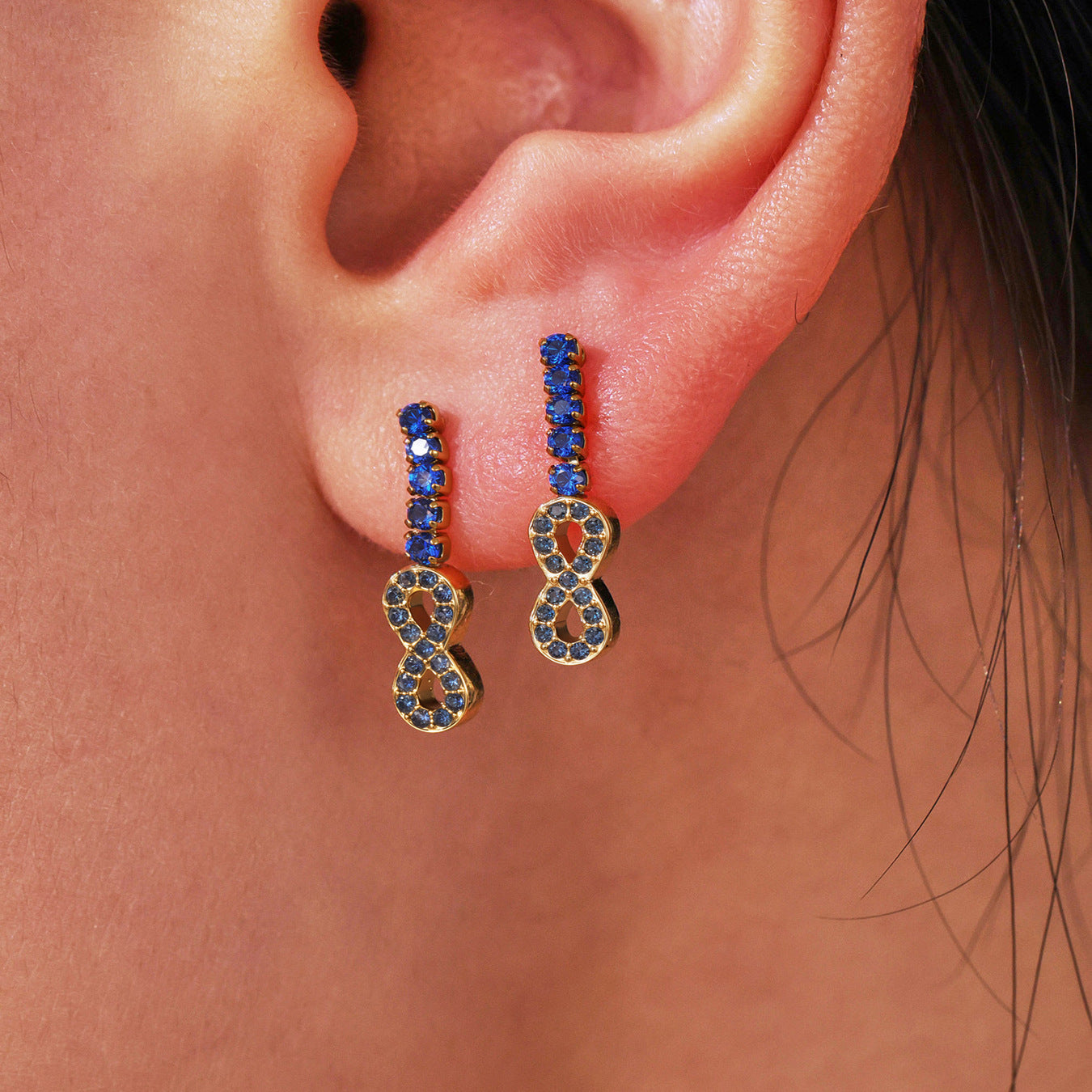 Planderful Zircon Pendant Earrings For Women 18k Gold