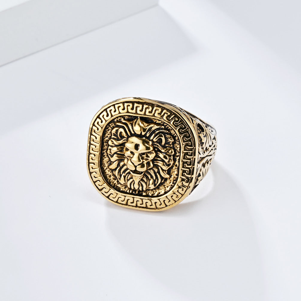 Steel Ring – Statement Lion Head Hip Hop Ring