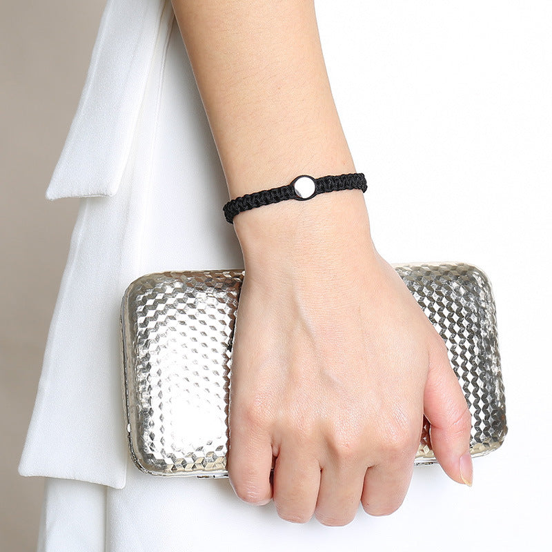 Adjustable Anka Titanium Steel Cross Nylon Rope Bracelet Red Black Braided Rope Bracelet for Men