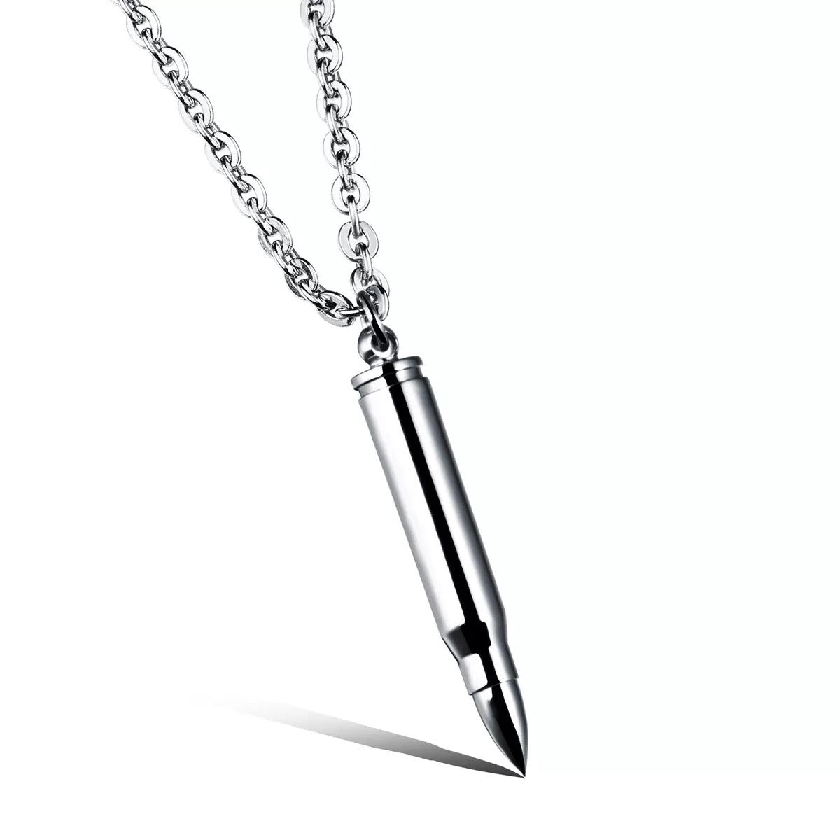 Planderful Stainless Steel Bullet Pendant For Men Personalized Hip Hop Necklace With Domineering Style