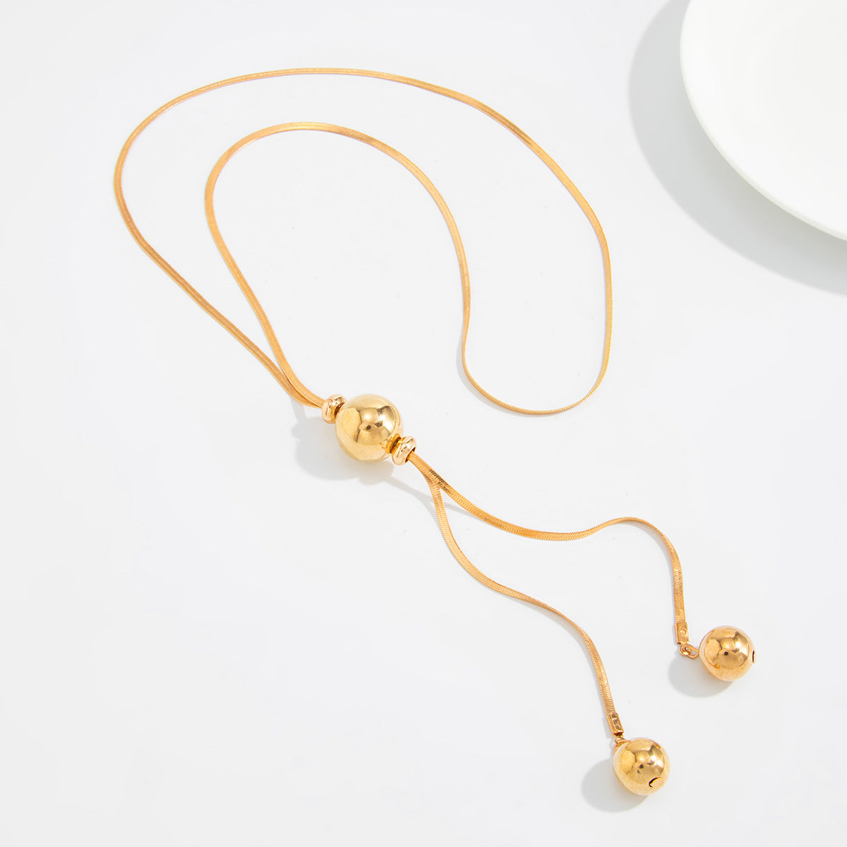 Adjustable Round Bead Y-Necklace