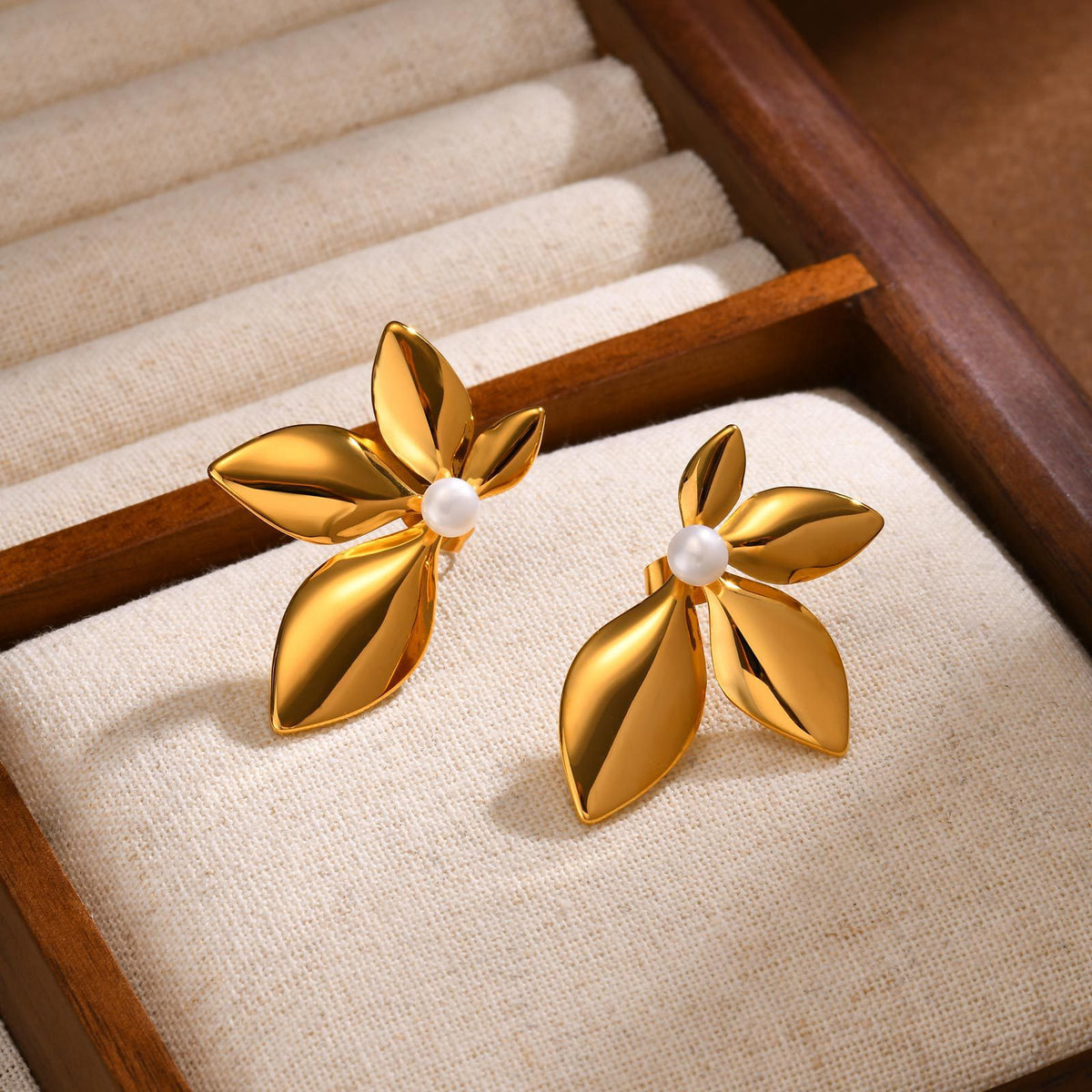 Stainless Steel Pearl Earrings