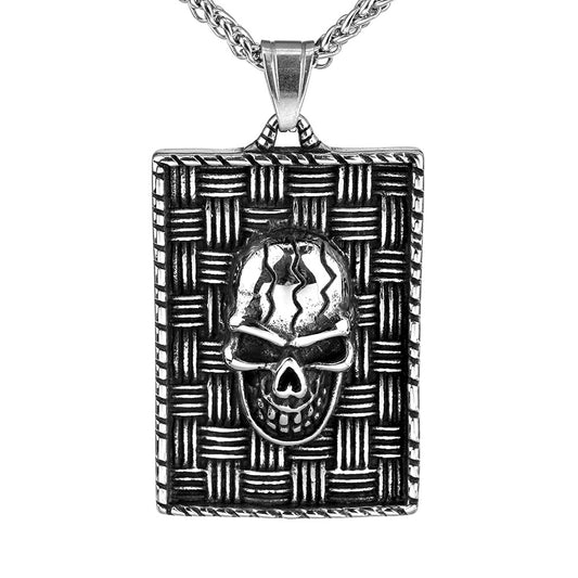 Stainless Steel Retro Jewelry Skull Pendant Necklace for Men