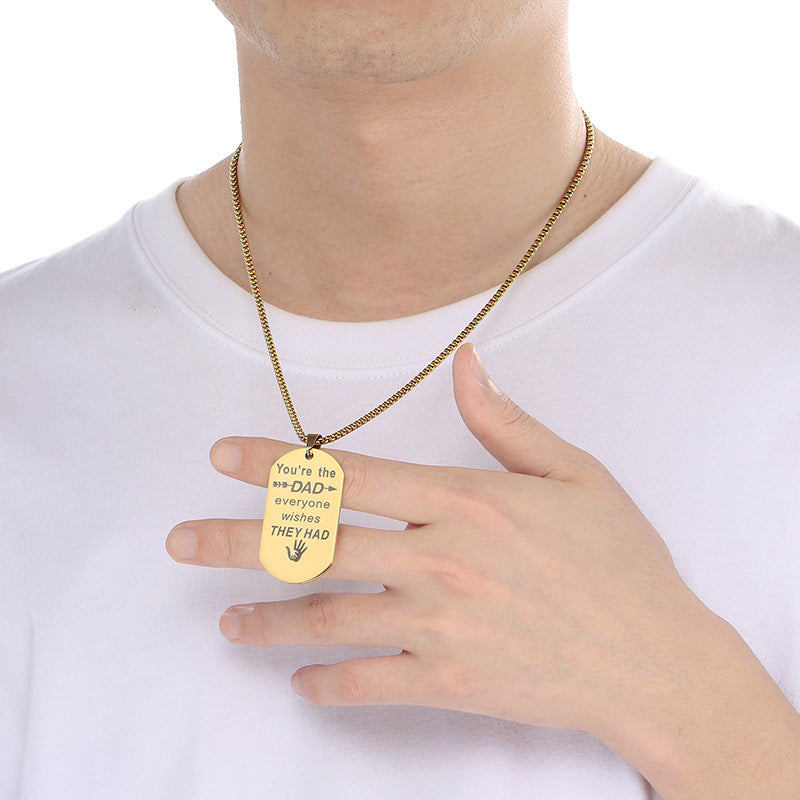 Planderful Dad Birthday Gift Stainless Steel Pendant Men