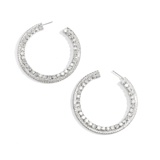 Vienna Verve Exaggerated Geometric Earrings with Subtle Embellishments
