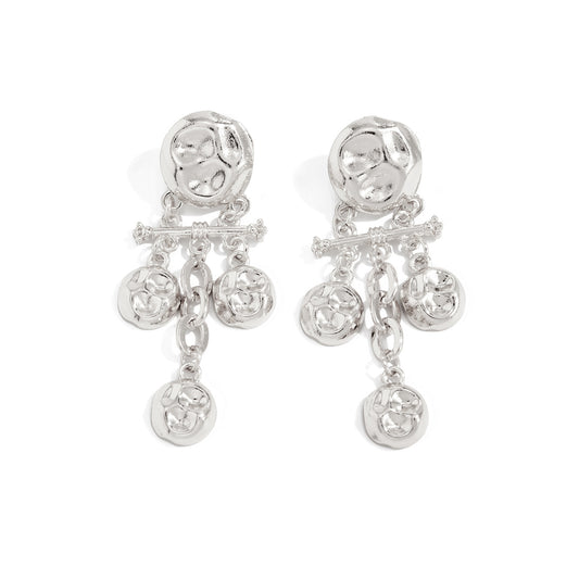 Planderful Vienna Verve Liquid Round Fringed Earrings For Women Bold Statement Jewelry