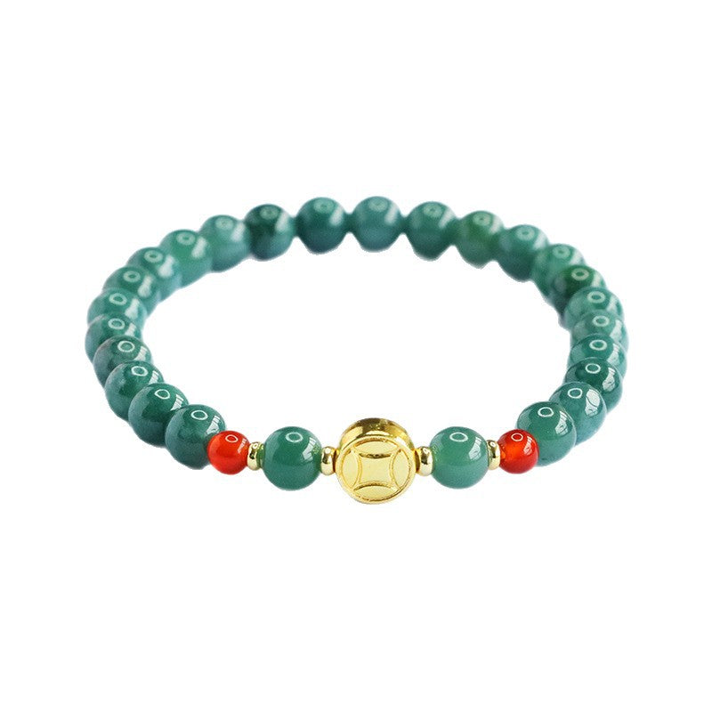 Blue Water Jadeite Agate Style 2 Beaded Bracelet