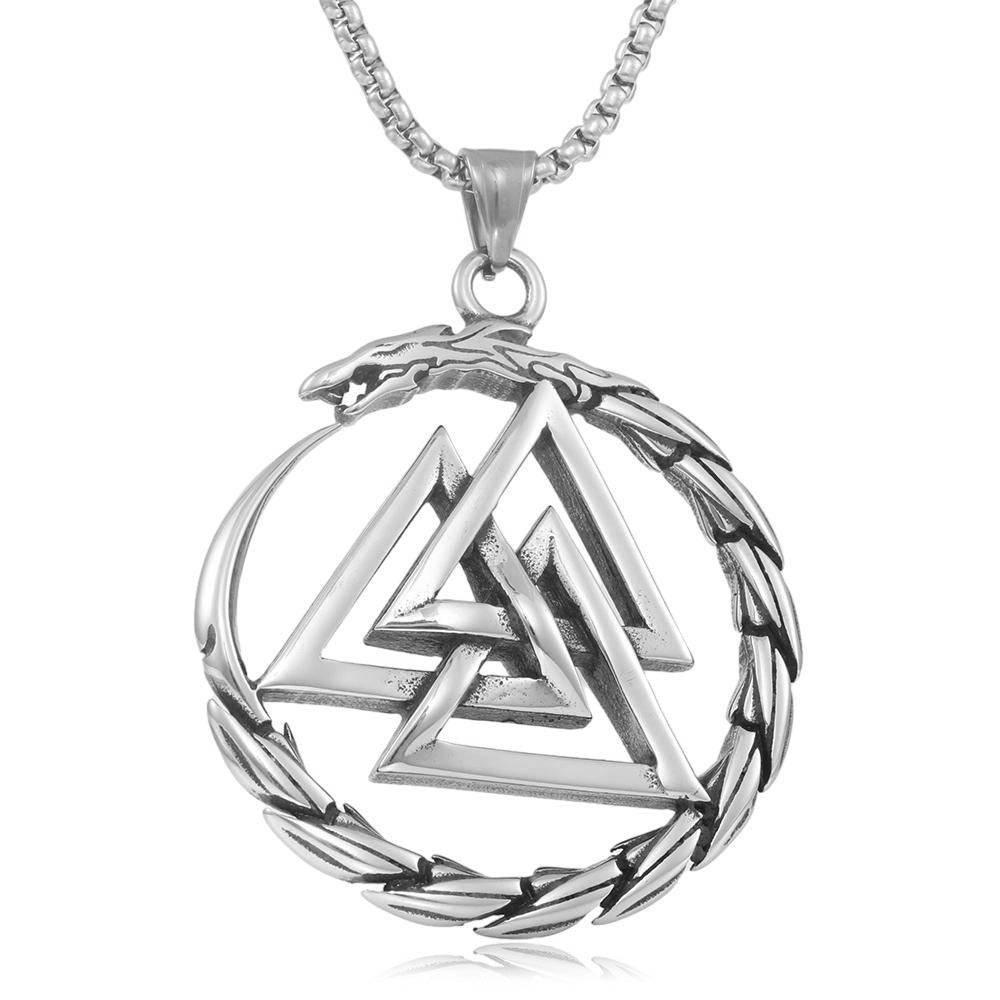 European And American Stainless Steel Viking Triangle Pendant