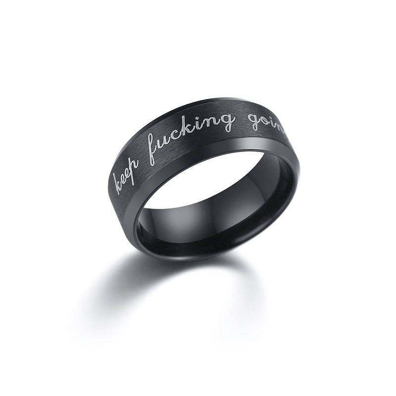 Keep Fucking Going Amazon Jewelry Ring Men's Stainless Steel Ring