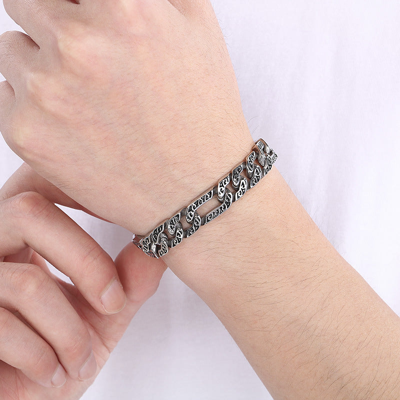 Planderful Mens Personalized Punk Pattern Bracelet Pro