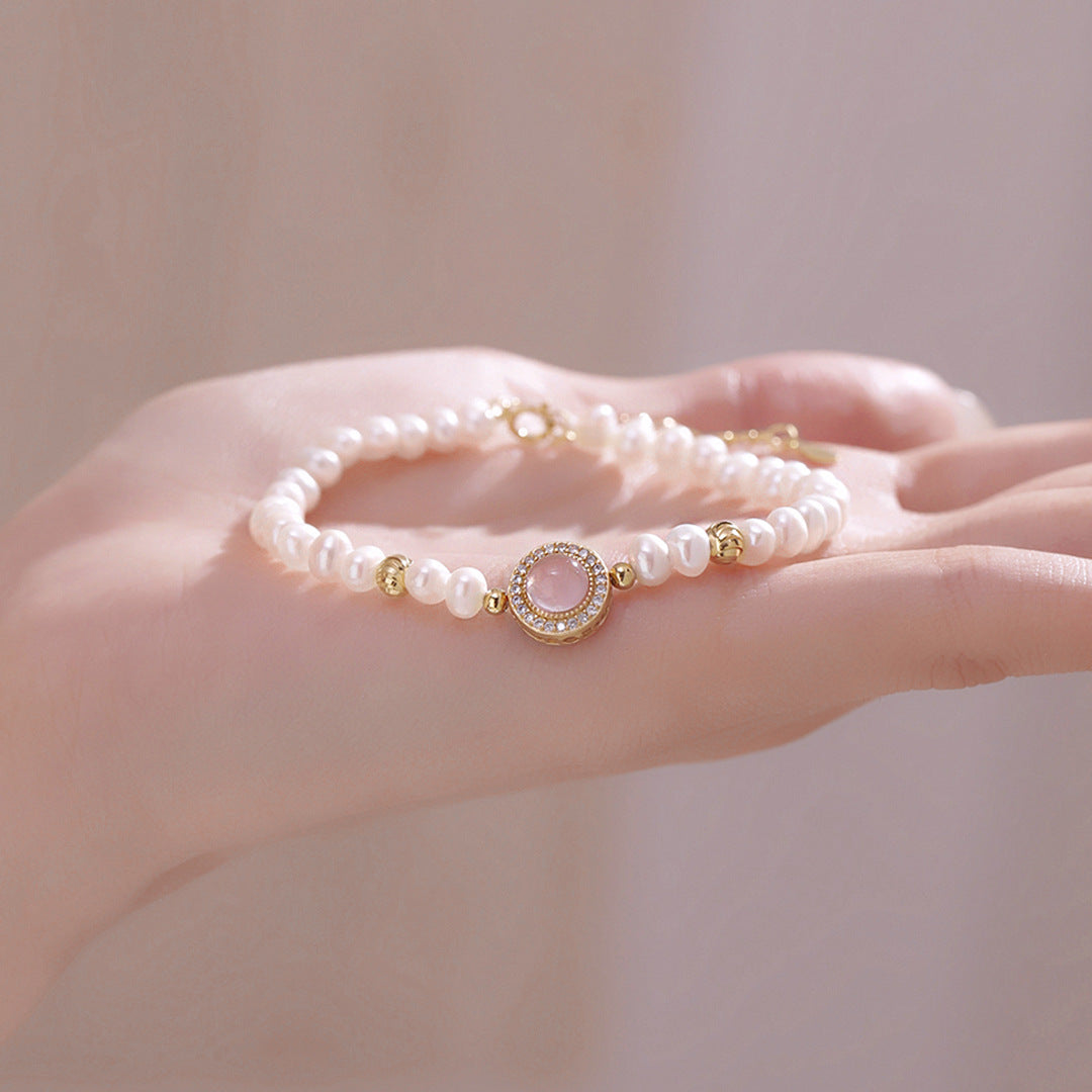 Pearl Hibiscus 925 Sterling Silver Women's Bracelet