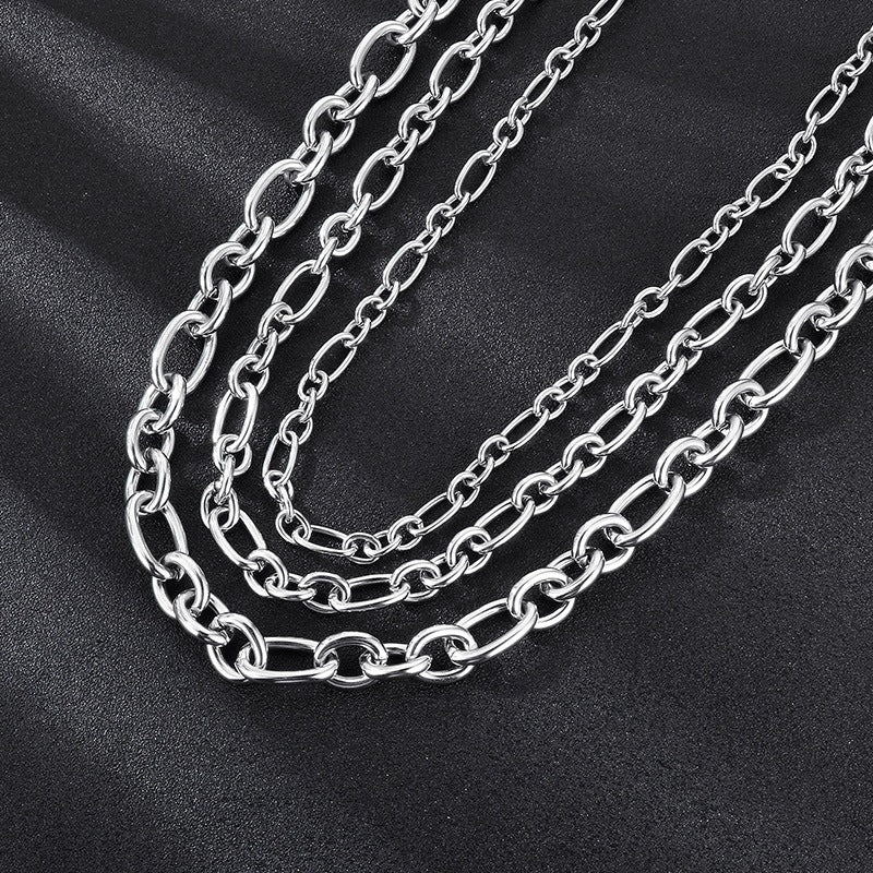 Source Factory Commuter Stainless Steel O Chain Necklace Bracelet Men's Multi-Size 7/10/13 Mmo