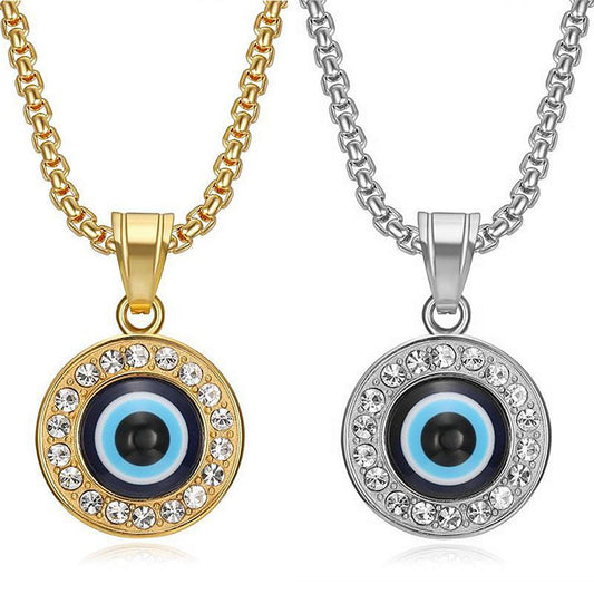 Zircon Necklace – Elegant Evil Eye Pendant