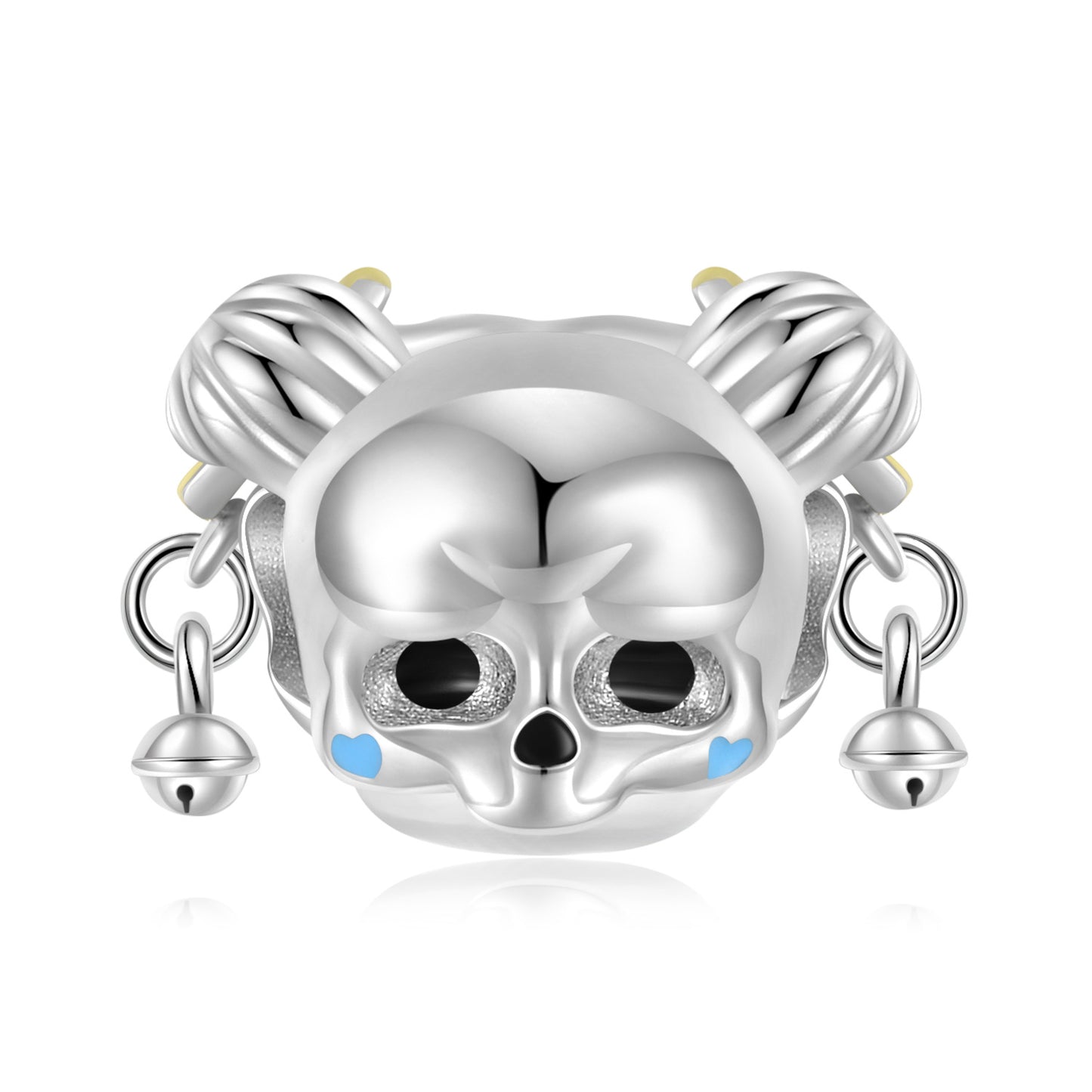 Halloween Creative Double Sided Girl and Skull Silver Pendant