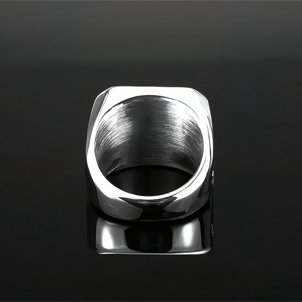 European And American Jewelry Men's Stainless Steel Ring AG Freemason Skull Retro Personalized Ring