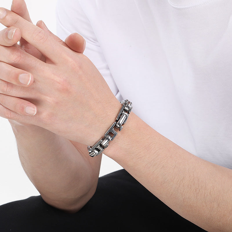 Planderful Custom Openback Chain Titanium Men Bracelet