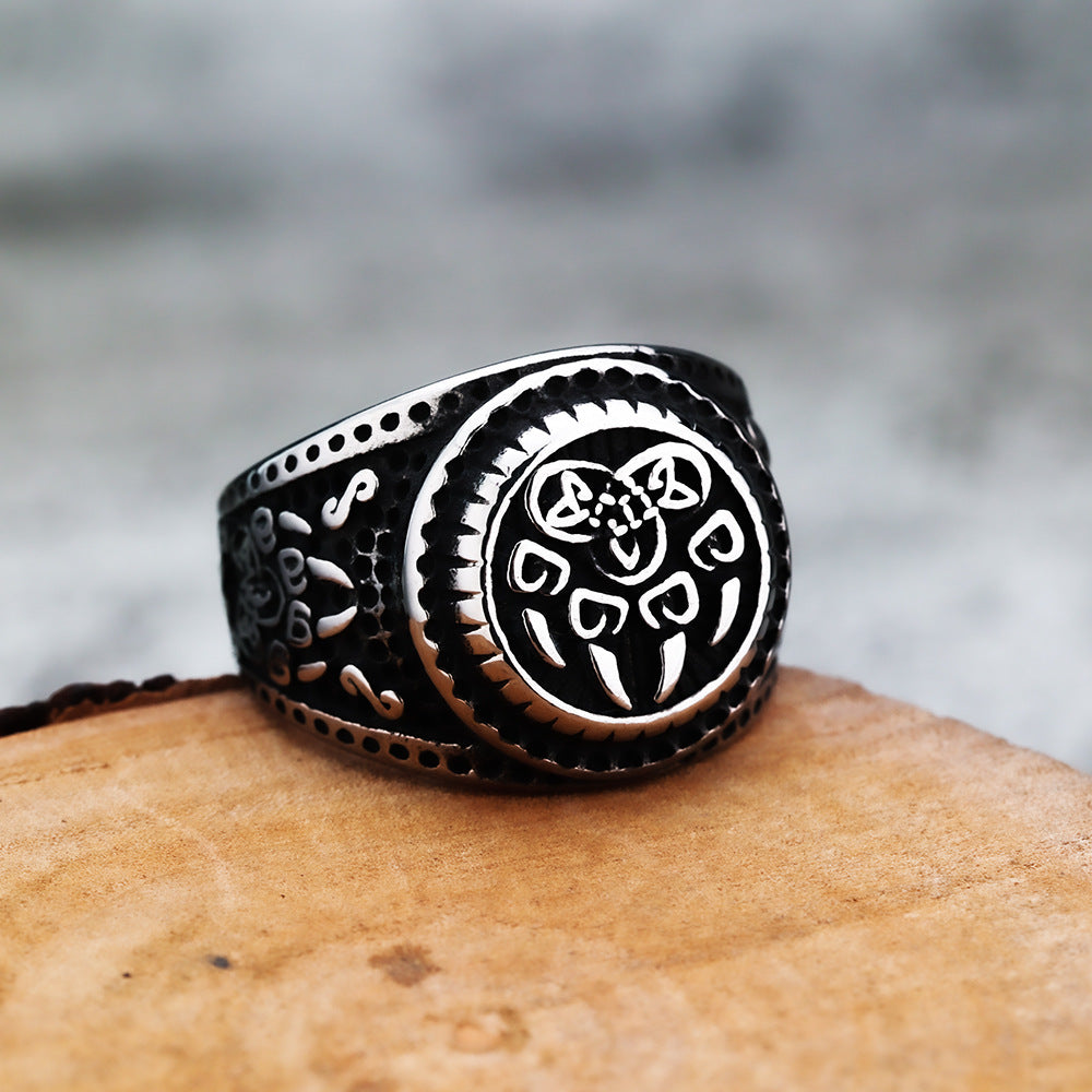 Vintage Viking Stainless Steel Men's Ring