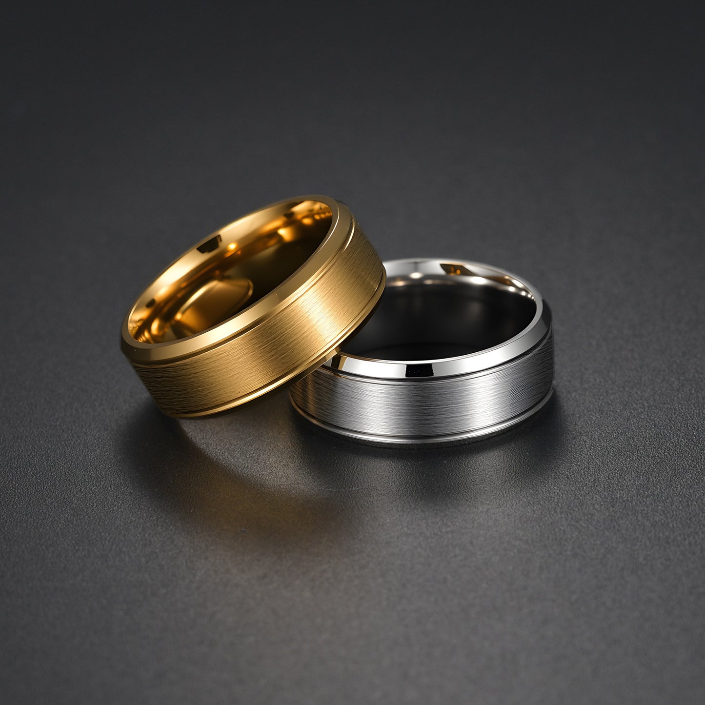 Planderful Everyday Genie Stainless Steel Ring 8 6mm Wide Minimalist Double Bevel For Men With Unisex Protection