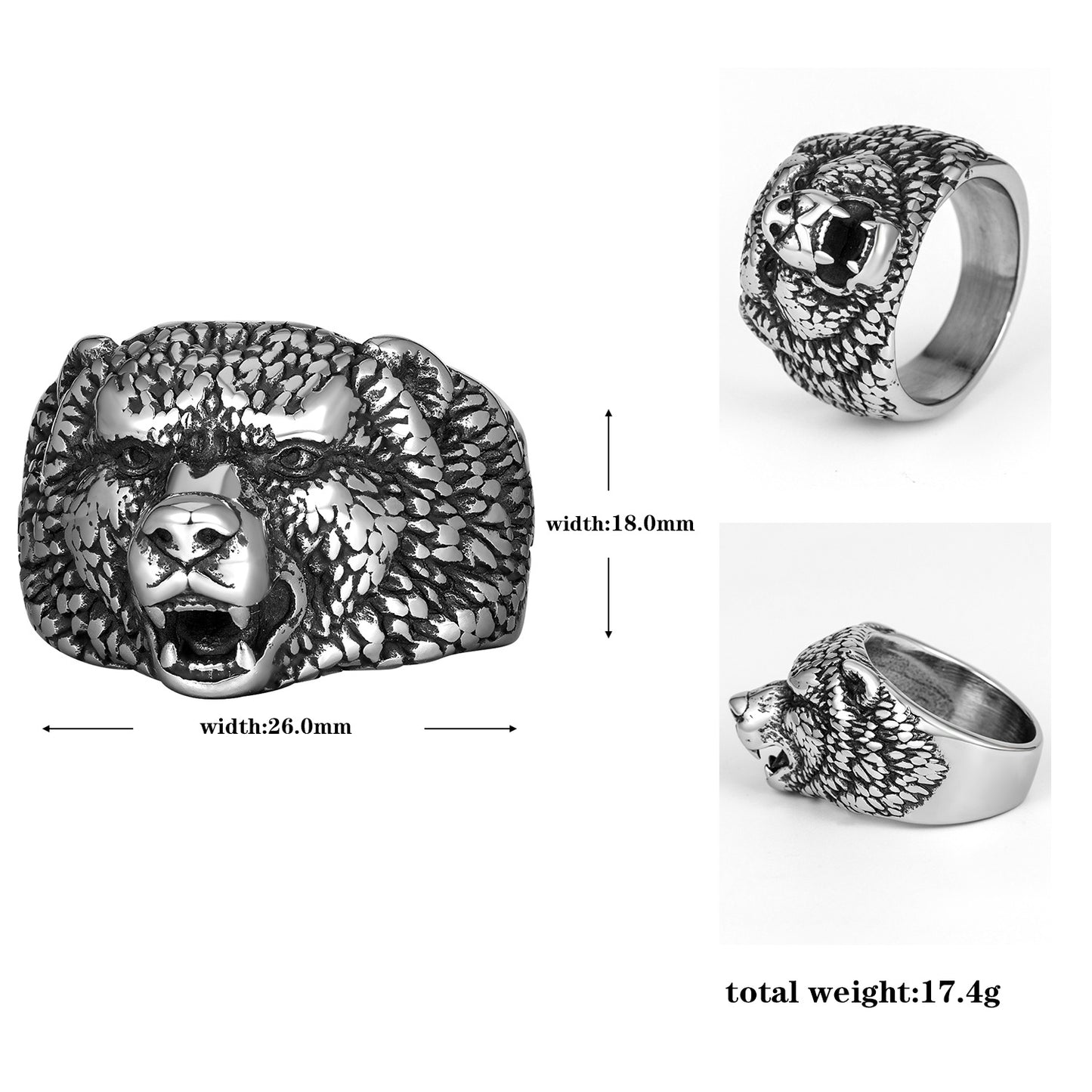 Titanium Steel Ring - Statement Retro Wolf Head Men's Ring For Dominant Style Planderful
