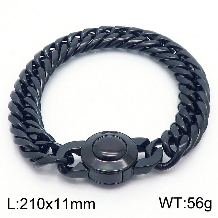 Bracelet Of The – Cnc Zircon Cuban Chain Titanium Steel Men's