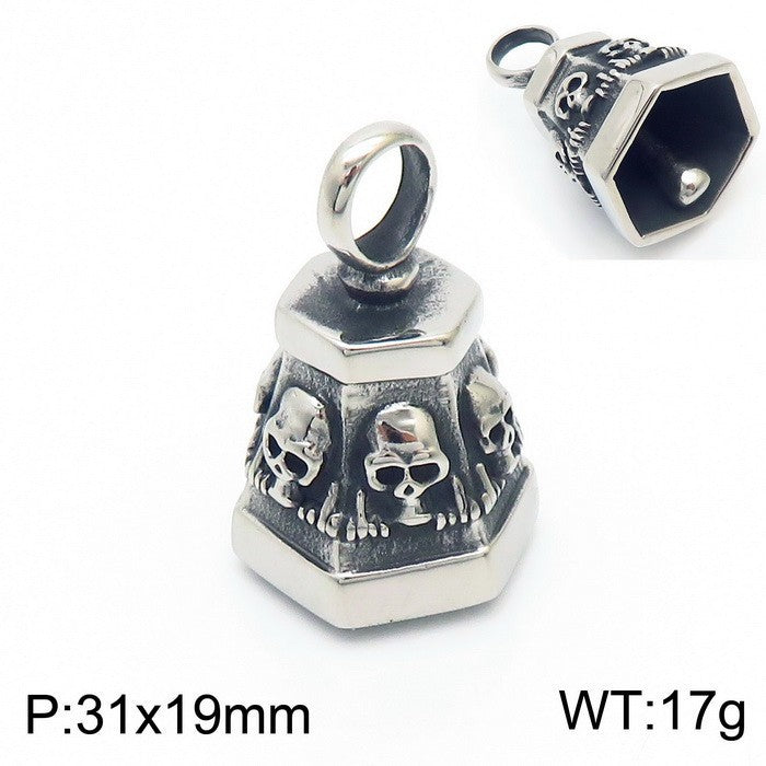 Planderful Ghost Head Pendant For Men Punk Skull Necklace