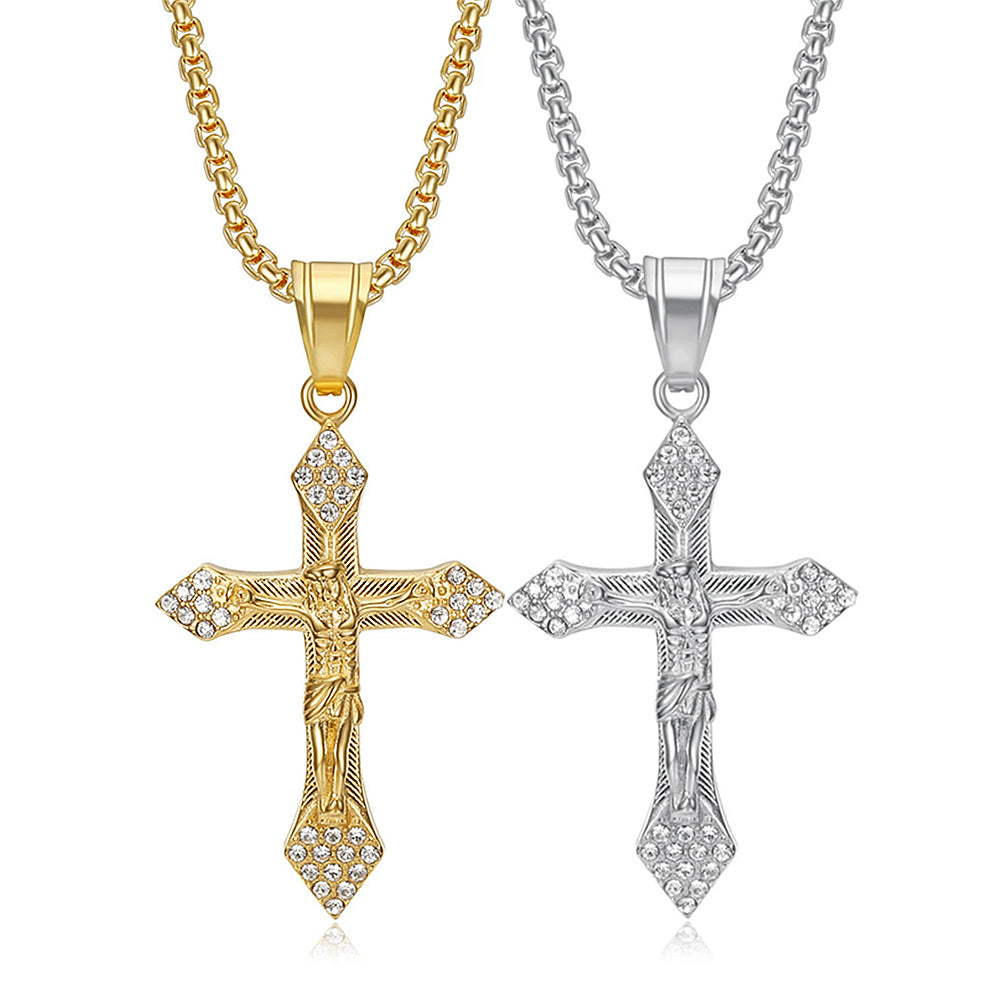 Planderful Everyday Genie Cross Necklace Stainless Steel Clavicle Chain Versatile Fashion for Women