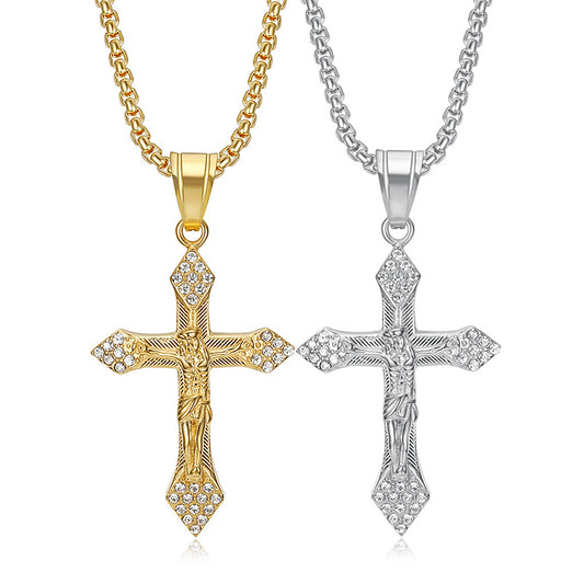 Planderful Everyday Genie Cross Necklace Stainless Steel Clavicle Chain Versatile Fashion for Women