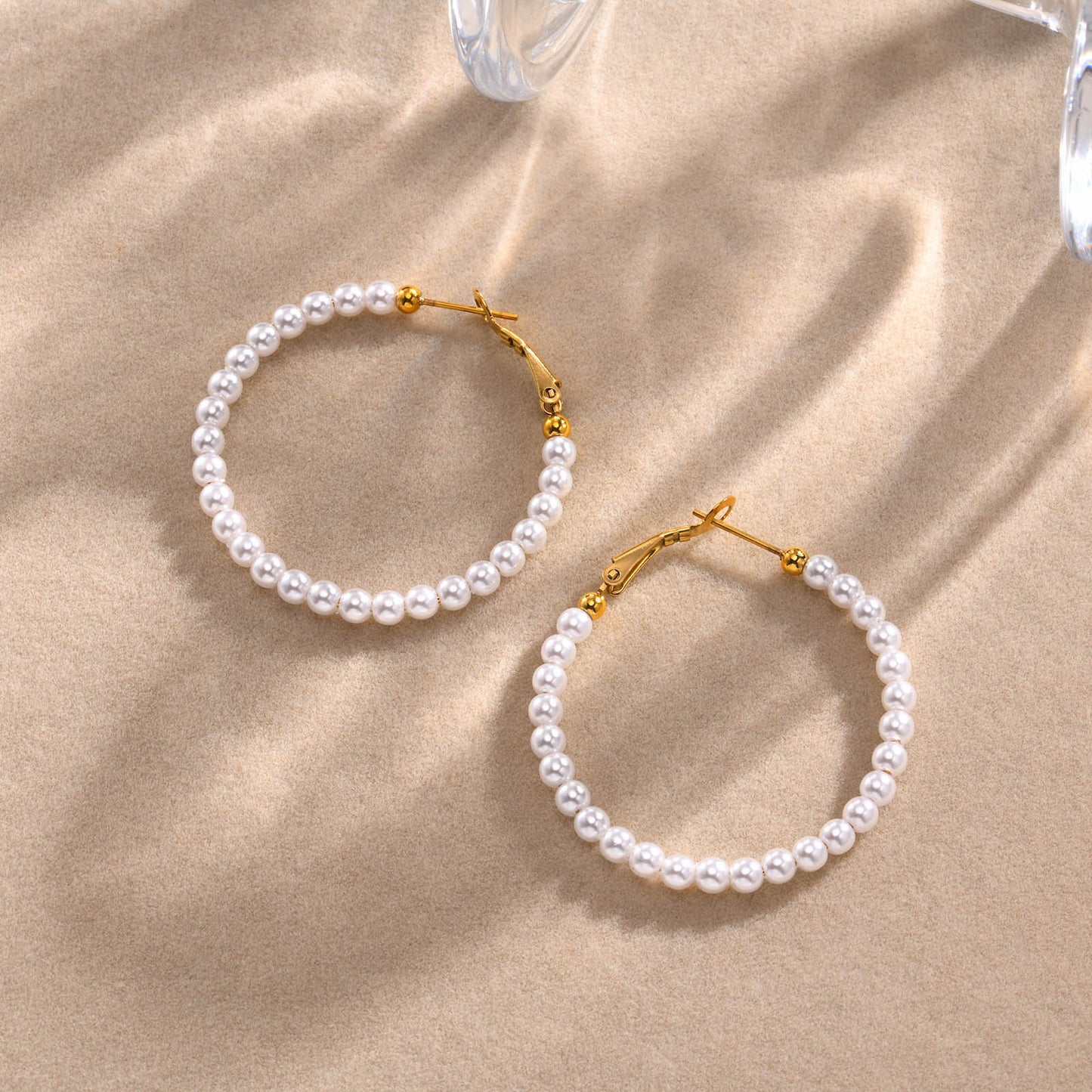 Earrings Stainless Steel Imitation Pearl Earrings Golden Ladies Jewelry Wholesale