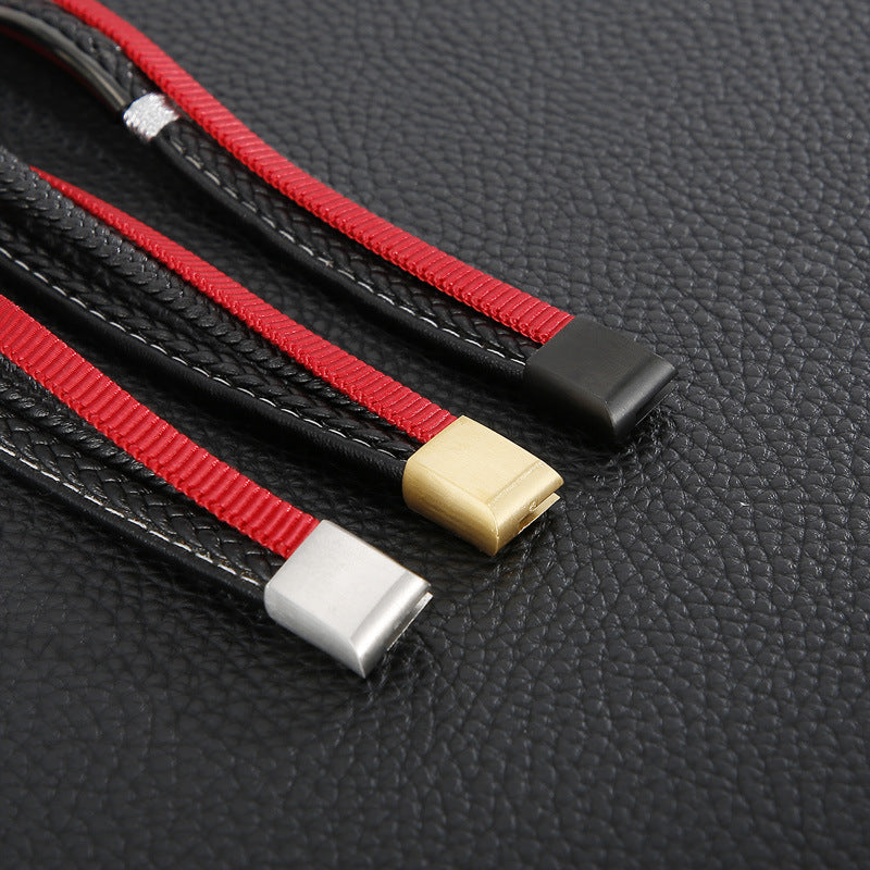 Planderful Titanium Steel Men Bracelet Multi Layer Cowhide