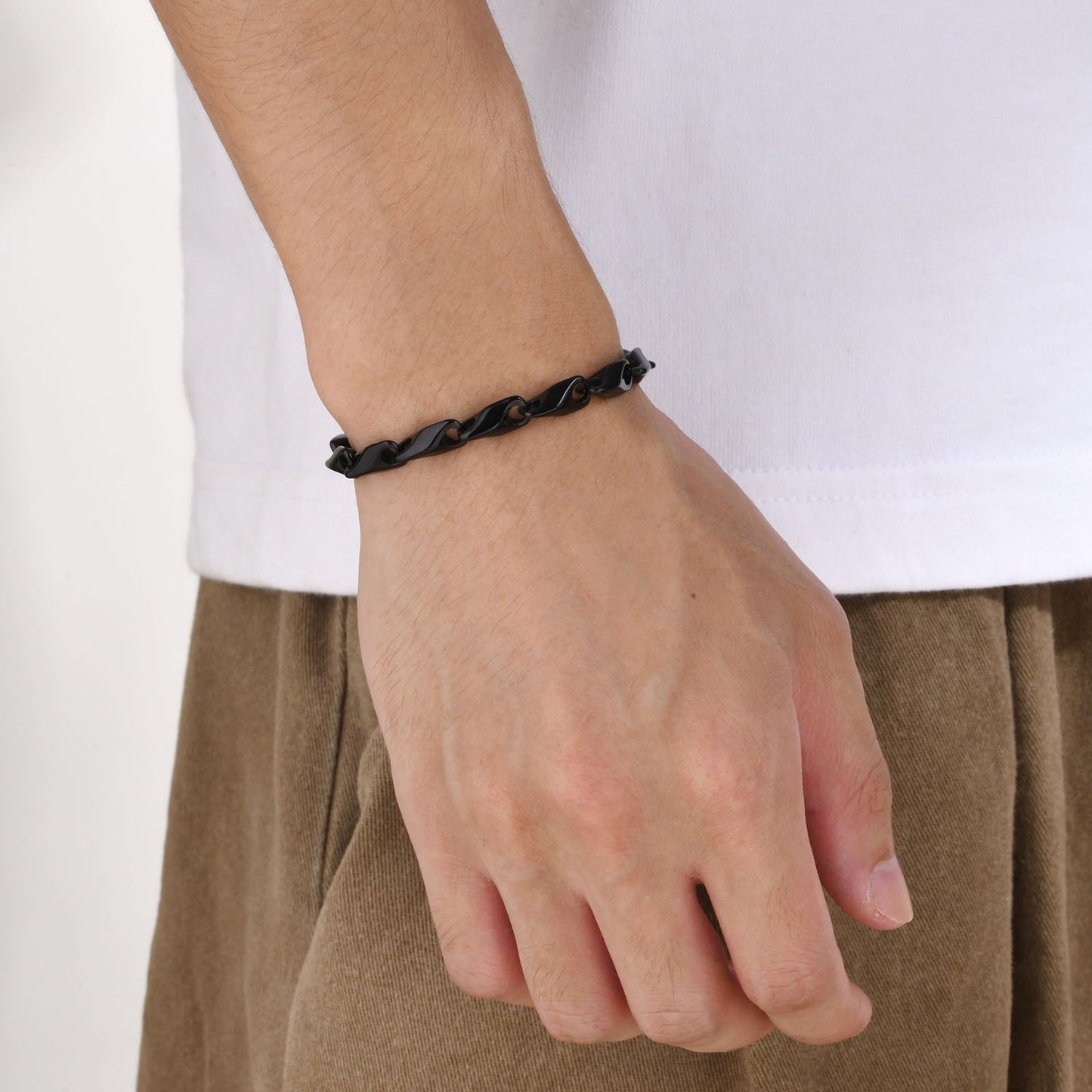 Stainless Steel Men's Handmade Chain Denim Bracelet Trend