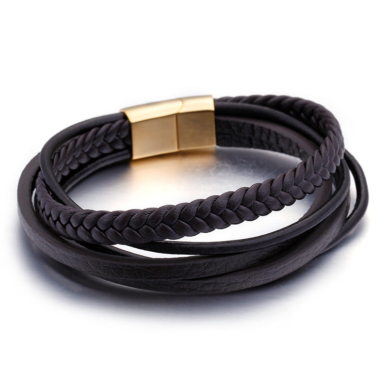 Planderful Everyday Genie Men Handwoven Leather Bracelet