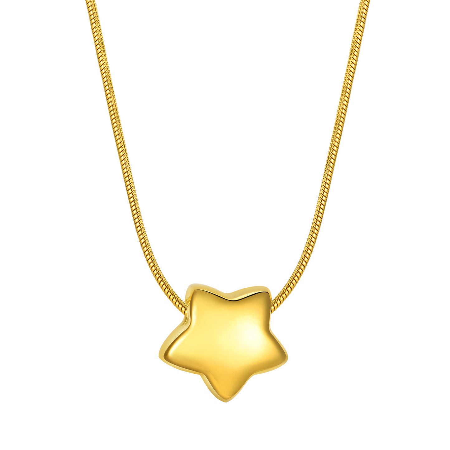 Stainless Steel Pendant Round Snake Necklace Gold Fashion Jewelry