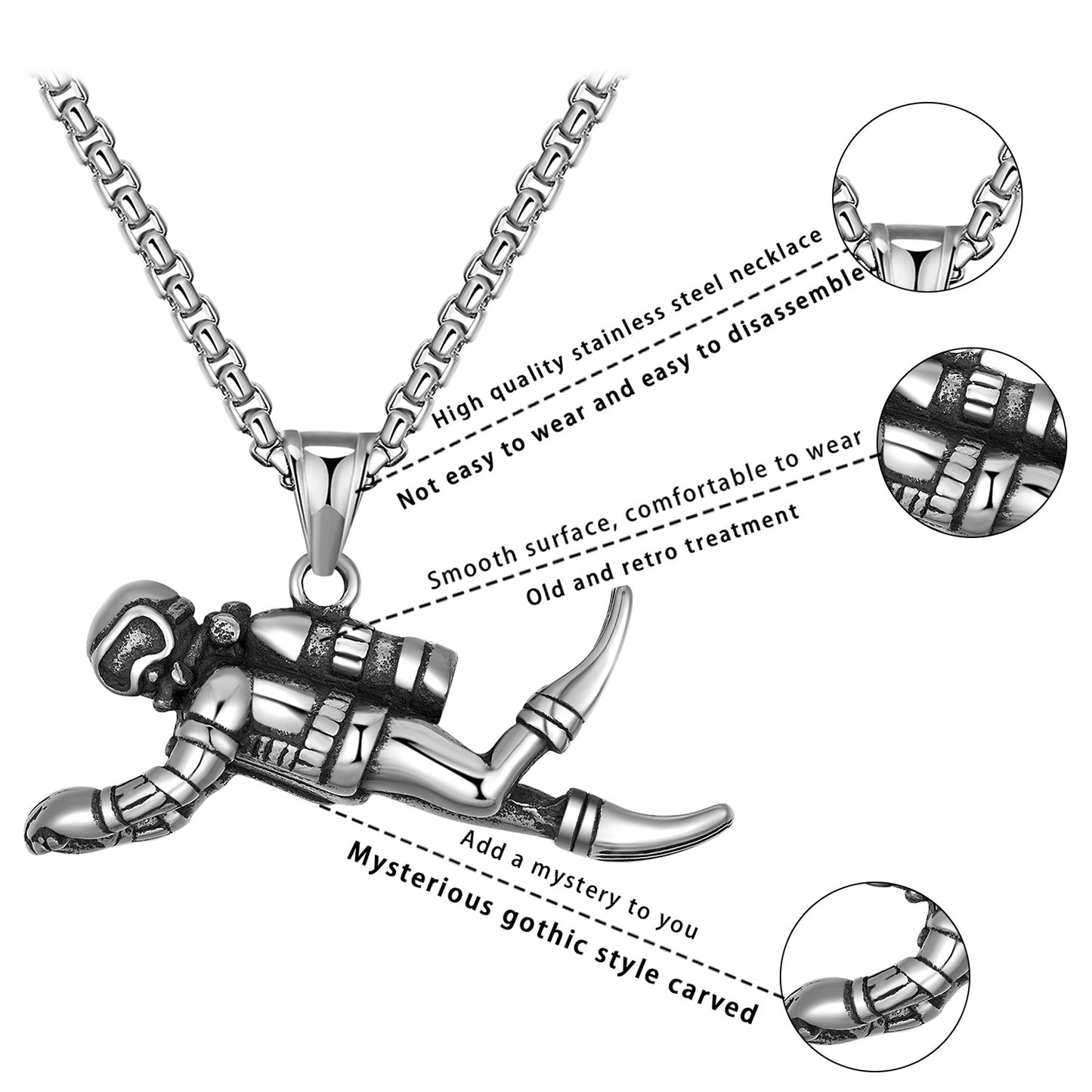 Steel Necklace – Statement Men's Long Necklace