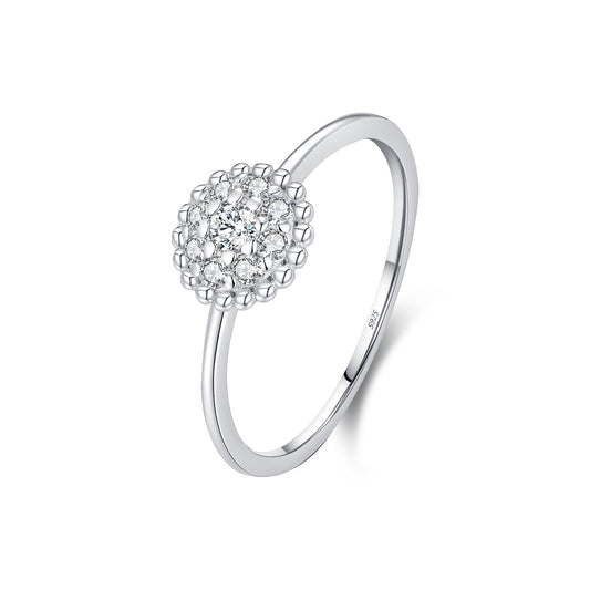 S925 Sterling Silver Brilliant Moissanite Ring