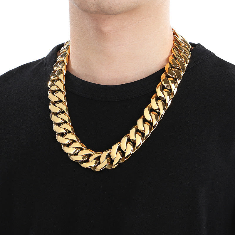 Planderful Everyday Genie Cuban Chain Mens Necklace Titanium